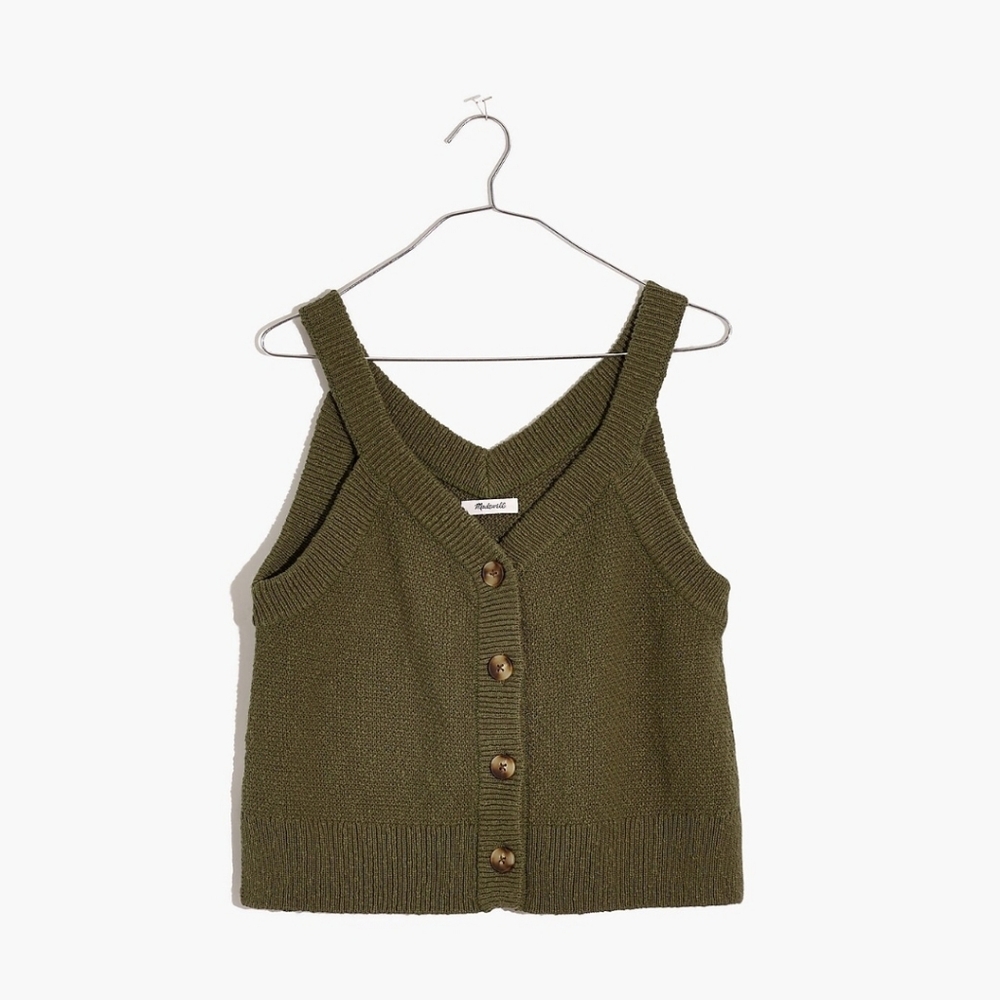 NWT Madewell Wakefield Button-Front Sweater Tank Size XS